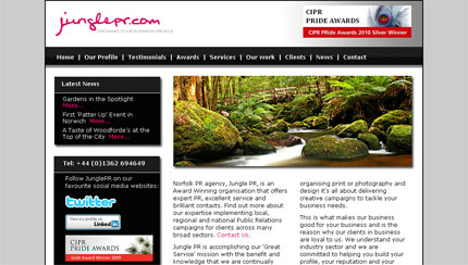 Jungle PR Homepage